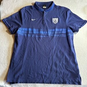 Nike US Soccer Polo Shirt Men's XXL Blue Short‎ Sleeve Performance Dry Fit